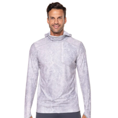 Sudadera para hombre con capucha gris. Protección solar UPF 50+