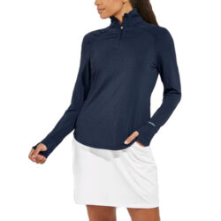 Chaqueta para Golf con Diseño de Estampado de Diamantes Color Navy con Protección Solar UPF 50+
