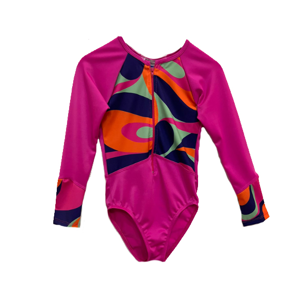 Traje de Baño para Niña Manga Larga con Protección Solar UPF 50+ Rosa Traje de Baño para Niña Manga Larga con Protección Solar UPF 50+ Rosa